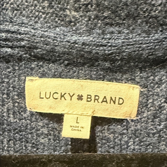Lucky Brand Navy Cardigan with Ivory Accents - Picture 2 of 4